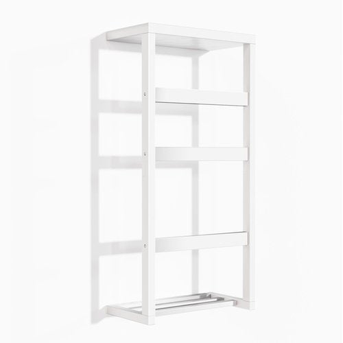 riteu Blanket Ladder, Bamboo Bath Towel Racks for Bathroom Wall Mounted, Wall Blanket Ladder, Towel Storage Rack with Shelf Can Holds 6 Large Towels,White