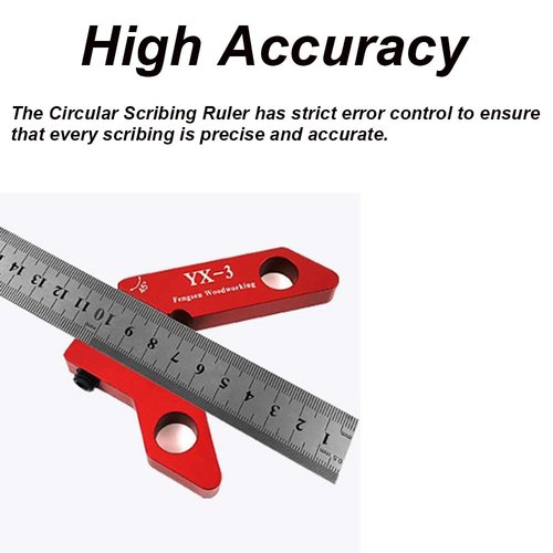 Begot Aluminum Alloy Circle Center Finder 45/90 Liner & Circle Scribe Marker Measuring Tool Woodworking Center Line Ruler for DIY Projects