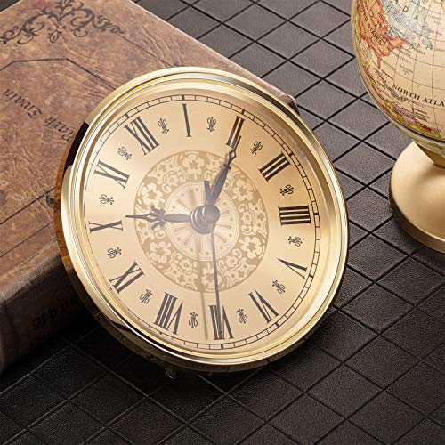 4.3 Inch Quartz Clock Insert with Gold Trim and Roman Numerals - DIY Clock Part