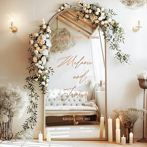 Personalized Wedding Mirror Sign Decal - Unique Custom Gifts 1-Wedding - Bride & Groom Names, Elegant Reception Decor