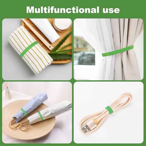 6 Rolls 196 Ft Green Plant Tape for Climbing Plants, 1/2 Inch Reusable Plant Stretch Ties, Adjustable Tomato Plant Supports, Plant Twist Ties for Gardening, Home, Office