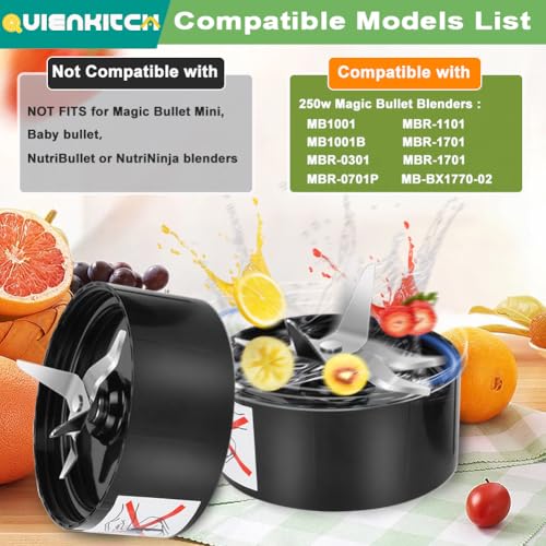 2-Pack Replacement Blender Blades for Magic Bullet 250W MB1001 MBR-1701 - Stainless Steel
