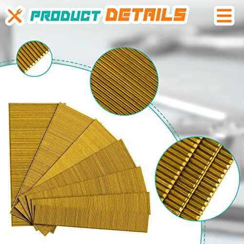 23 Gauge Pin Nails Headless Pins Nails 7 Sizes Assorted Galvanized Brad Nailer 2/5 Inch to 1 Inch for Molding Cabinetry Building Assembly, 3500 Pieces(Copper)