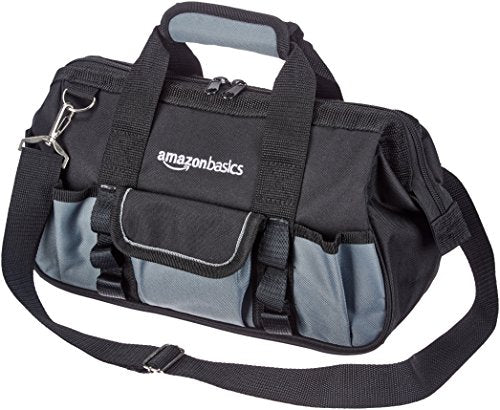 Amazon Basics Small 12-Inch Durable Tool Storage Bag with 16 Pockets