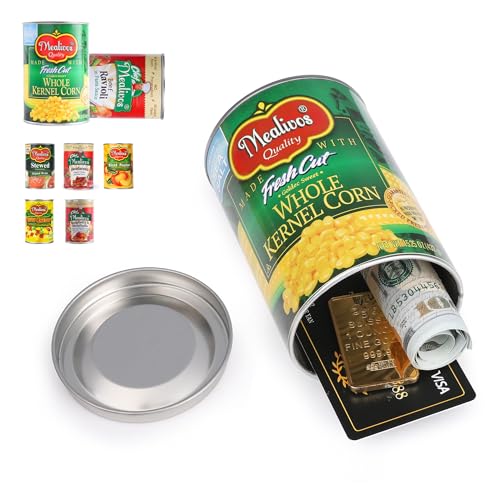 Mealivos Metal-Yellow Fake Can Diversion Safe Hidden Storage for Keys Cash Jewelry Coins - Large Concealed Safe