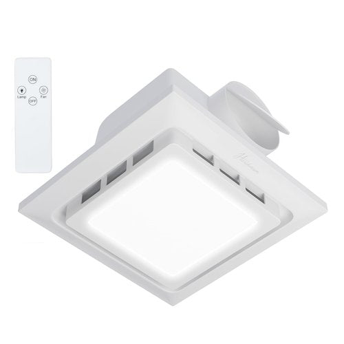 Hawkrown 2-in-1 Bathroom Exhaust Fan with Light, 140 CFM Quiet Vent Fan, 6000K LED Light, Easy to Install, Exhaust Fans for Ceiling, Space Saving Bathroom Ventilation