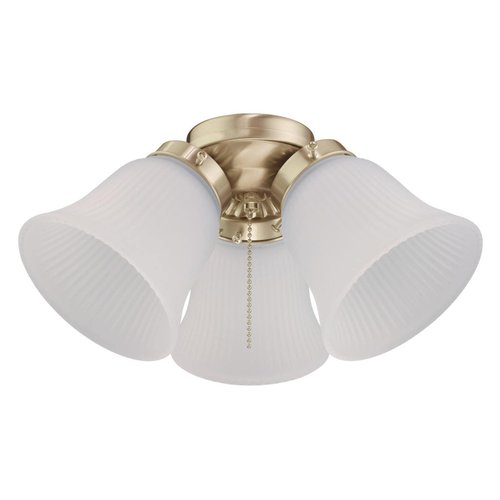 Westinghouse 7784500 Three-Light Led Cluster Ceiling Fan Light Kit, Polished Brass Finish with Frosted Ribbed Glass , Polished Brass