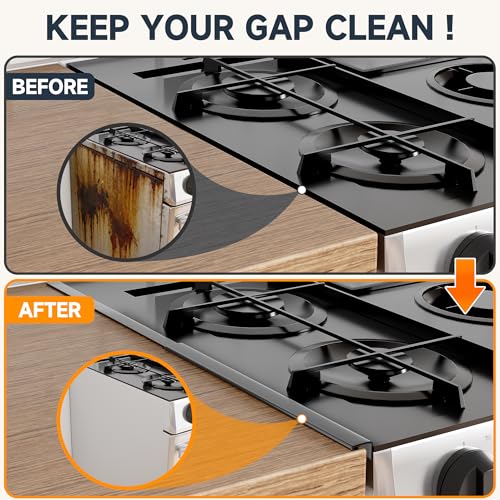 Stainless Steel Stove Gap Covers, 2-Pack Retractable 13.8"-27.5" | Heat-Resistant Gap Filler