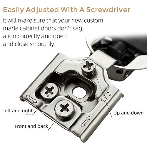 Ravinte 1/2 Inch Overlay Soft Close Kitchen Cabinet Hinges, Pack of 60