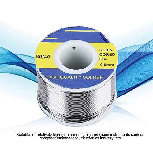 Solder Wire, 0.5mm 250g 60/40 Tin Rosin Core Solder Wire, Rosin Core Tin Solder, Roll of Welding Wire for Computer Repair Electrical Soldering