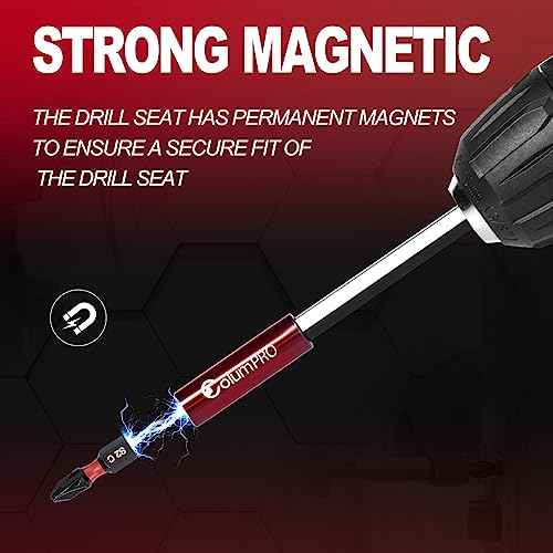 2PCS 12inch Strong Magnetic Drill Bit Extension Holder for Impact Driver,1/4" Hex Shank S2 Steel Magnetic Screwdriver Extension,Drill Bit Extender