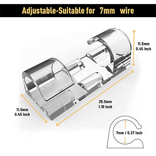 40 Pack Transparent Self-Adhesive Cable Clips - Strong Wire Organizer for TV, PC, Home & Office