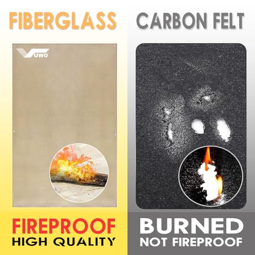 Welding Blanket - Heavy Duty Fiberglass Fireproof Blanket 2 Pack 4 x 6 inch 1022¡ÆF Heat Resistant Flame Retardant Protective Mat High Temp Insulation Fabric Blanket for Soldering Brazing Grill