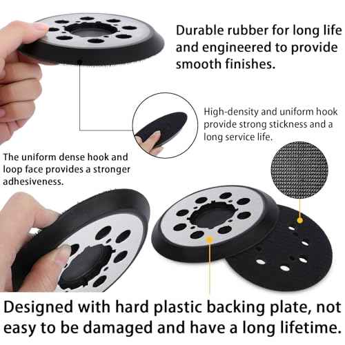 1 Pack Sander Replacement Pad for Dewalt, 5-Inch 8 Holes Hook and Loop Aluminum Alloy Orbital Sander Replacement Pad for DWE6421/6421K, DWE6423/6423K, DCW210B, DWE64233, N329079