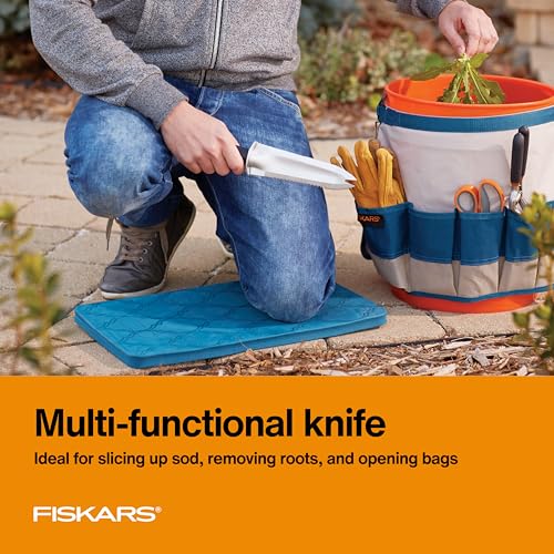 Fiskars Pack 1 Steel Garden Knife - Multi-Purpose Weeding & Yard Tool
