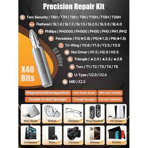 52in1 Precision Screwdriver Set, [Super Durable] Small Repair Kit, PC Accessories, PS5 Cleaning Kit, Tool Sets for Men, Fit MacBook, Computer, Laptop, Watch, PS4, Xbox, Eyeglass, Console More