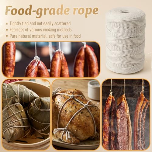 SMART&CASUAL Natural White Cotton Butcher Twine 700 Feet - Food-Grade Kitchen & Crafts