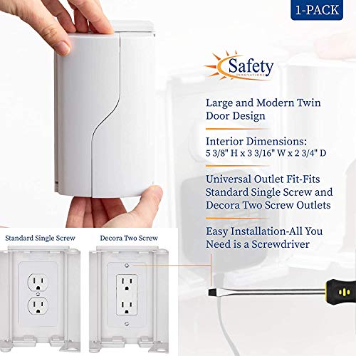 Safety Innovations Twin Outlet Cover Box - Extra Large Babyproofing Outlet Protector