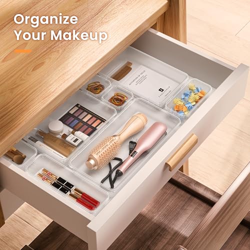A-LuGei Clear Military Grade Drawer Organizer Set – 28 Pieces, 5 Sizes