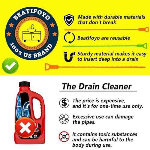 Drain Snake, Drain Clog Remover,Hair snake Tool Opener, sink snake for Sewer Kitchen Sink Bathroom Tub Toilet Clogged Drains Relief Cleaning Tool(1pc 25 Inch +1pc 20inch)