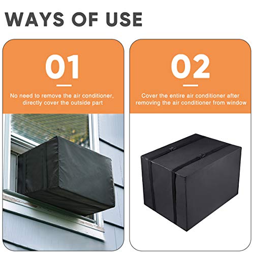 Luxiv 21x16x15 Inch Waterproof Window AC Cover Black - Outdoor Air Conditioner Protector