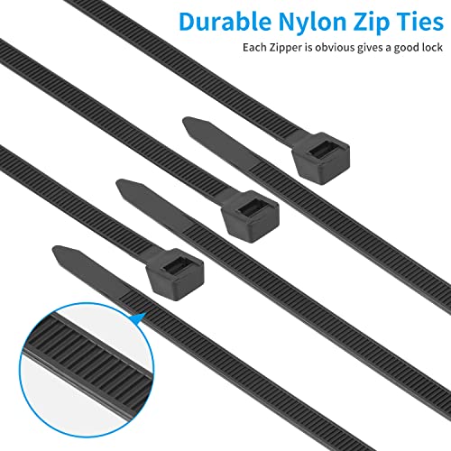 Armpow 18 Inch Black Heavy Duty Zip Ties 100 Pack - Ultra Strong 220 LBS, UV Resistant Cable Ties for Indoor & Outdoor Use