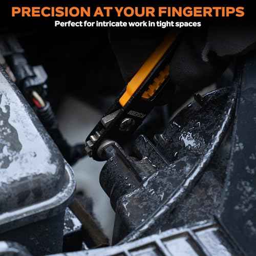 KSEIBI 181787 Mini Ratchet Wrench Set 18-Piece | 1/4" Drive, Slim Profile with Durable Right Angle Screwdriver Bits | Versatile & Compact Tool Kit with Gift Storage Box for Home & Professional Use