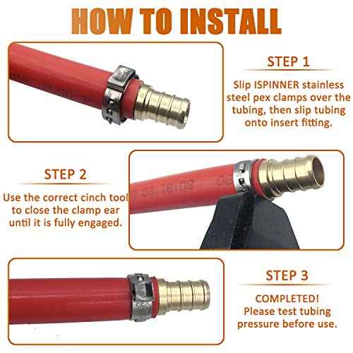 15pcs 3/4 Inch Stainless Steel PEX Cinch Clamps, Crimp Rings Pinch Clamps for PEX Tubing Pipe Fitting Connections, Pack of 15