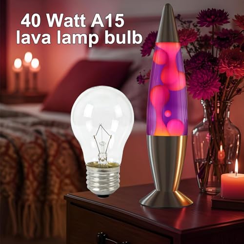 QYKAVM 4Pcs A15 40W E26 Appliance Light Bulbs for Ovens, Microwaves, Fridges — Lava Lamp Compatible