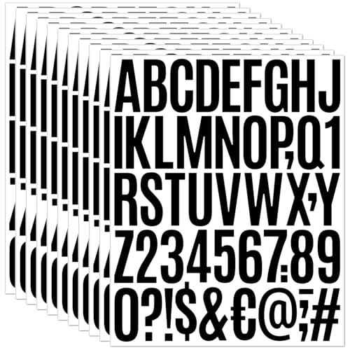 Wavamawa 2-Inch Black Letter Stickers - Waterproof Vinyl Alphabet & Number Decals, Mailbox & Signage
