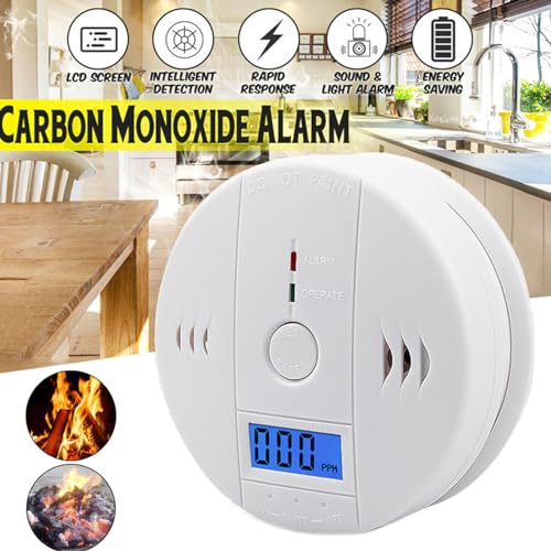 Carbon Monoxide Detector Alarm, CO Alarms for Kitchen Basements Travel Home Office House Bedroom Living Room Car, Battery Operated,Comply with UL 217/2034 (1-Pack)