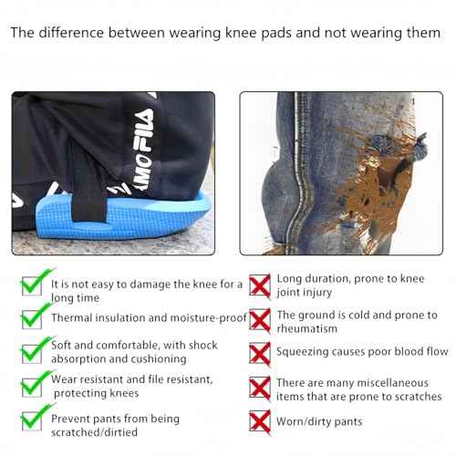 Gardening Knee Pads for Women and Men - Lightweight Waterproof Foam Knee Pads, and Easy Fit for Gardening with Adjustable Hook'n'Loop Straps - Perfect Womens for Work (black)
