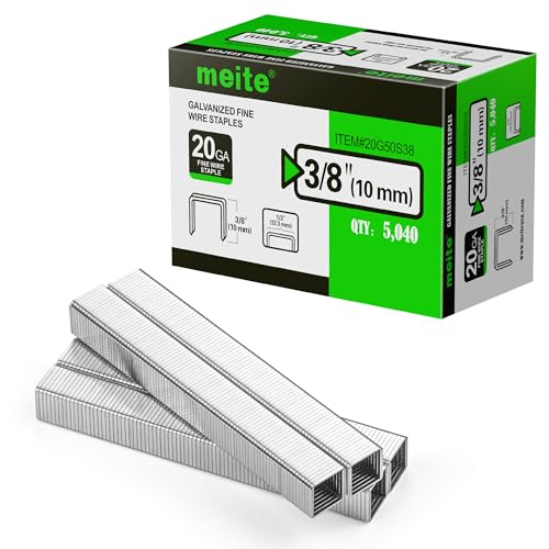 20 Gauge Galvanized Upholstery Staples 3/8-Inch Length, 1 Box (10mm) Crown, 5,040 pcs