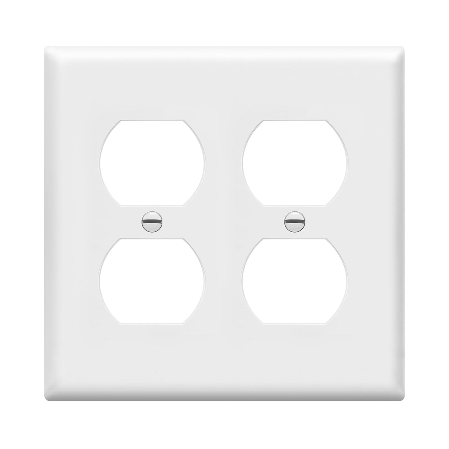 Enerlites 8822-W Duplex Receptacle Outlet Wall Plate, Standard Size 2-Gang, Polycarbonate Thermoplastic, White