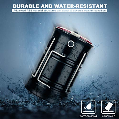 EZORKAS 2 Pack Rechargeable LED Camping Lanterns with 360° Brightness, Collapsible & Water-Resistant