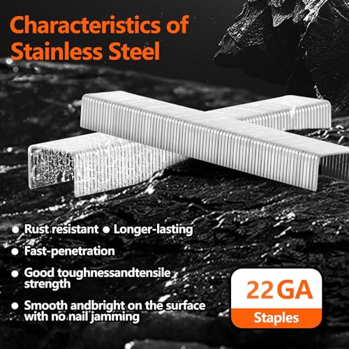 71 Series 22 Gauge 3/8" Crown 304 Stainless Steel Staples 2240-Count 3 Sizes for 71 Series Staple Gun, Includes: 5/16", 3/8", 1/2", Assortment Combo kit