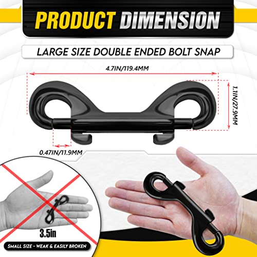 Heavy-Duty Double-Ended Bolt Snap Hook 220LB Load Capacity (2PCS)