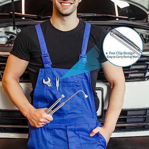 2 Pieces 5 LBS Flexible Magnetic Pickup Tool Set, 23.6" Spring Bendable Extension Pick Up, with Pen Clip Design, Magnet Stick Kit for Men, Birthday, Father's Day, Christmas Gift