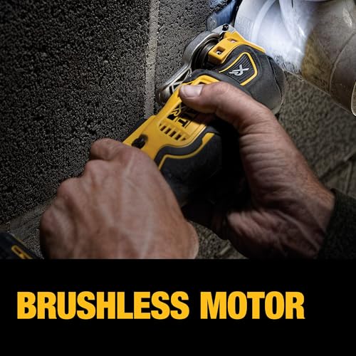 DEWALT 20V MAX XR Oscillating Multi-Tool Kit, Cordless Brushless, 3-Speed, LED Light, 2 Wood Blades, Tool Only