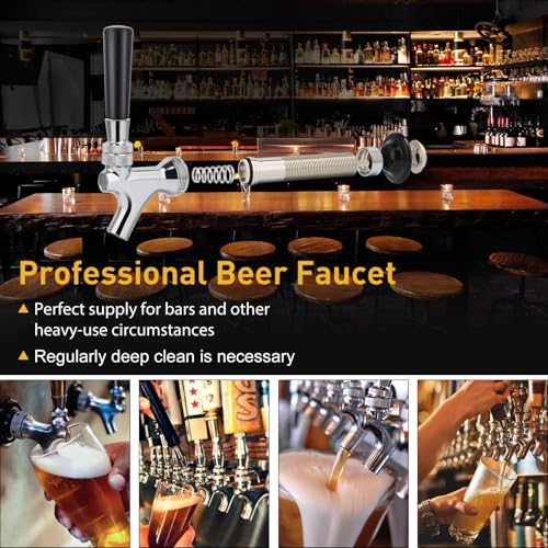 FERRODAY 4-1/8 inch Shank Stainless Steel Core Draft Beer Faucet – Upgraded