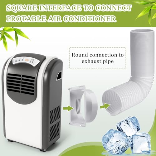 Outus 5.9'' Diameter 61 Inch Portable Air Conditioner Exhaust Hose - Square Connector Version