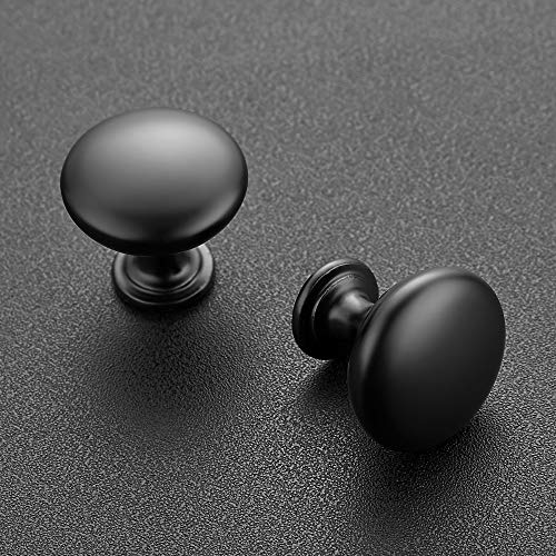 Ravinte Matte Black Cabinet Knobs - Zinc Drawer Pulls, 30 Pack