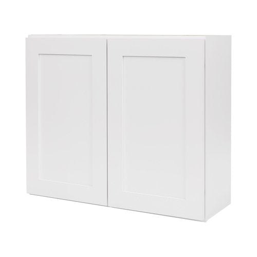 ONESTOCK White Shaker Wall Cabinet - Ready to Assemble, Perfect for Kitchen, Laundry, and Bathroom Storage - 36”W x 42”H x 12”D