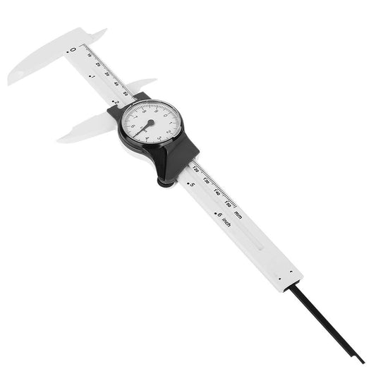 Zerone 6Inch Vernier Dial Caliper, 0-150mm Plastic Dial, 0.1mm Read Value, Imperial Standard (White)