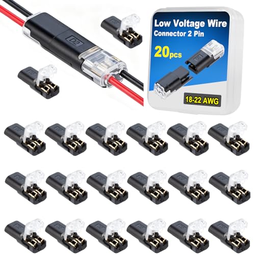 20 Pack Double Wire Plug-in Connectors for 18-22AWG Electrical Wiring