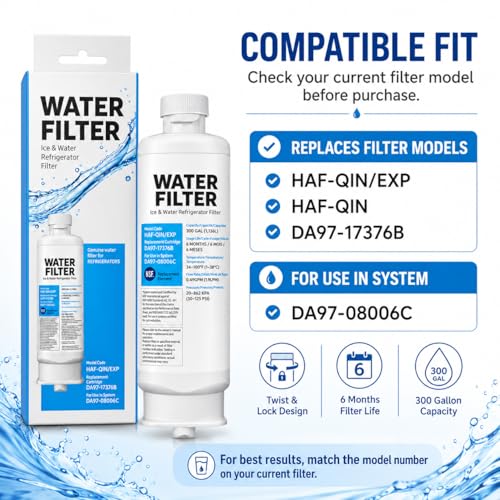 2 Pack Water Filter Replacement for Samsung DA97-17376B, RF28R7201SR & More - Faucet Mount
