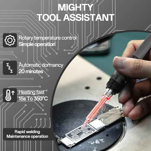 BK858E Hot Air Soldering Station, 2 In 1 Smd Soldering Gun & Irons, Hot Air Rework Station For Electronics Portable Solder Station Temperature Compensated, Auto Sleep