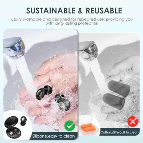 Ear Plugs for Sleeping Noise Cancelling, 25dB Ear Plugs for Noise Reduction with 8 Ear Tips, Reusable Silicone Earplugs Hearing Protection for Concert, Motorcycle, Sleep,and Snoring
