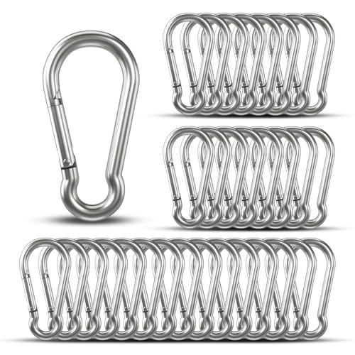 KINLINK M4 1.57 Inch Small Metal Carabiner Clips 32 Pack - Spring Snap Hooks