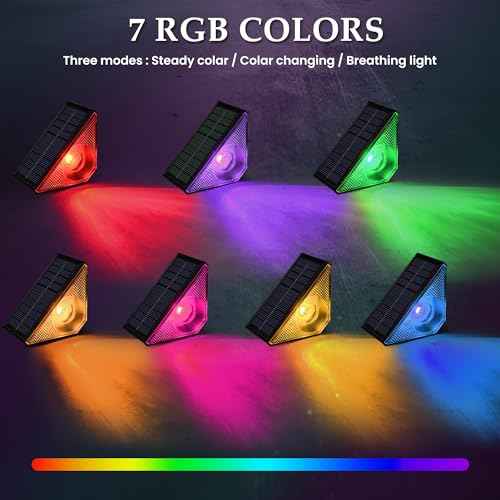 SOLPEX Solar Halloween Lights Outdoor, Solar Step Lights for Outside Waterproof IP65,Halloween Decorations Outdoor for Stair,Step,Patio,Yard,Deck,Walkway(12 Pack,RGB & Warm Cold White)
